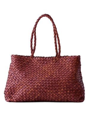 Vintage Mesh bordeaux leather tote bag DRAGON DIFFUSION | 8949BORDO